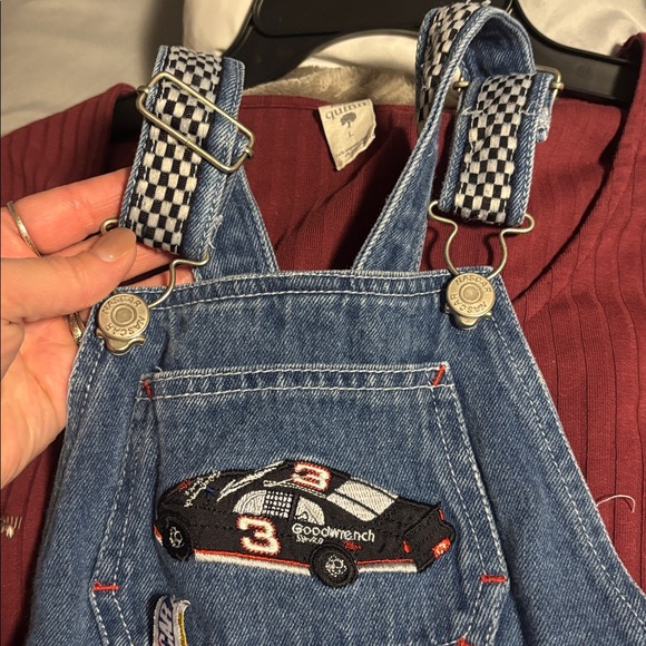 Chase Authentic NASCAR Kids Blue Denim Overalls - Picture 2 of 4